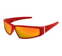 Alexander McQueen Unisex Alexander McQueen AM0490S 008 Sunglasses Bio-inject Red Orange Geometric