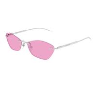Alexander McQueen Unisex Alexander McQueen AM0525S 004 Sunglasses Acetate Silver Pink Geometric