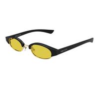 Alexander McQueen Unisex Alexander McQueen AM0534S 003 Sunglasses Acetate Black Yellow Round