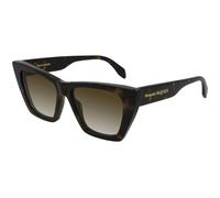 Alexander McQueen Woman Alexander McQueen AM0299S 002 Sunglasses Acetate Havana Brown Cat Eye Normal Shaded