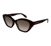 Alexander McQueen Woman Alexander McQueen AM0355S 002 Sunglasses Acetate Havana Brown Cat Eye Shaded