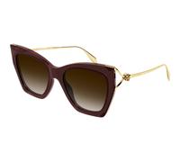 Alexander McQueen Woman Alexander McQueen AM0375S 002 Sunglasses Acetate Brown Brown Cat Eye Shaded