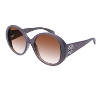 Alexander McQueen Woman AM0285S 007 Sunglasses Acetate Grey Brown Pantos