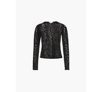 Alexander Mcqueen Womens Black Cut Sew Animal-print Woven-blend Top 8