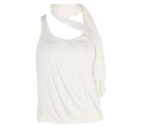 Alexander McQueen Women's Preloved Drape Detail Tank Top in White Modal | Size: 38