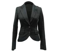 Alexander McQueen Women's Preloved Single-Breasted Blazer in Black Cotton | Size: 38