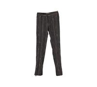 Alexander McQueen Women's Preloved Striped Slim-Fit Trousers in Black Silk | Size: 38