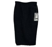 Alexander McQueen Women's Preloved Tweed Midi Skirt in Black Virgin Wool | Size: 40