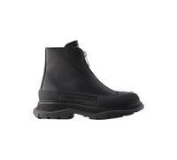 Alexander Mcqueen Womens Tread Slick Ankle Boots - - Leather - Black - Size EU 38