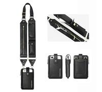 Alexander Michael Multi-Purpose Functionality Strap and Universal Phone Holder Set. Suitable for Every Type of Phone, Purse, Handbag, and Luggage (Black, One Size)