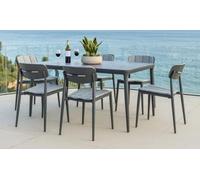 Alexander Rose Rimini Grey Ceramic Glass 6 Seater Garden Dining Set