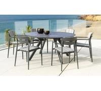 Alexander Rose Rimini Grey Ceramic Glass Round Garden Dining Table - 130cm