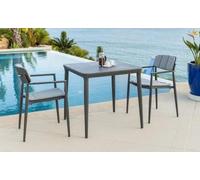 Alexander Rose Rimini Grey Ceramic Glass Square Garden Dining Table - 75cm