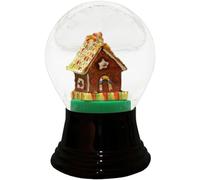 Alexander Taron Importer Perzy Snowglobe, Medium Gingerbread House-5" H W x 3" D, White