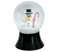Alexander Taron Importer Perzy Snowglobe, Medium Snowman with Canycane-5" H W x 3" D, White, 5" x 3" x 3"