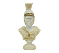 Alexander the Great Bust Statue, Macedonian King Cast Alabaster Sculpture 7.87 in, Greek Historical Figure Portrait, Patina Finish, Handmade in Greece