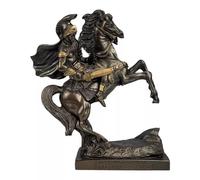 Alexander The Great Greek Macedonian King on Bucephalus Sculpture Bronze Effect