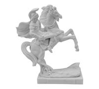 Alexander the Great on Bucephalus Statue - Macedonian King Cast Marble Sculpture, Handmade in Greece, Ancient Greek Historical Figurine, Classical Home Decor 6.7 in