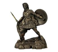Alexander The Great Statue - Cast Marble Sculpture Bronze Color | Macedonian King | Handmade in Greece | Ancient Greek Warrior Decor (6.7 in)