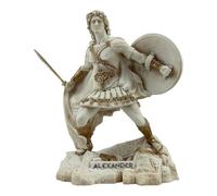 Alexander The Great Statue - Handmade Cast Marble Statue, Macedonian King Sculpture, Grey Finish, Museum-Quality Greek Art, 10.65 in