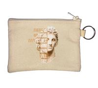 Alexander The Great There is Nothing Impossible to Him Who Will Try Key Chain Coin Purse Beige