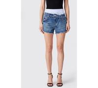 ALEXANDER WANG Double-Layer Denim Shorts with Raw-Cut Hem - Size: 26 - female
