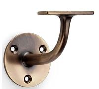 Alexander & Wilks Architectural Handrail Bracket 80mm, Solid Brass - Antique Brass