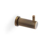 Alexander & Wilks Brunel Knurled Coat Hook - Antique Brass