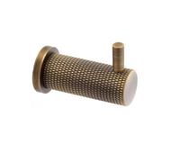 Alexander & Wilks Brunel Knurled Coat Hook, Wall-Mounted (Antique Brass)