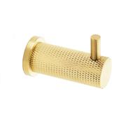 Alexander & Wilks Brunel Knurled Coat Hook, Wall-Mounted (Satin Brass PVD)