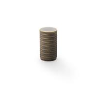 Alexander & Wilks Brunel Knurled Cylinder Cupboard Knob - Antique Brass - 35mm