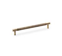 Alexander & Wilks Brunel Knurled T-Bar Cupboard Handle - Antique Brass - Centres 192mm