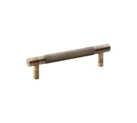 Alexander & Wilks Brunel Knurled T-Bar Cupboard Pull Handle, Antique Brass (96mm Centres)