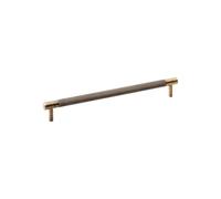 Alexander & Wilks Brunel Knurled T-Bar Cupboard Pull Handle, Solid Brass, Antique Brass (224mm Centres)