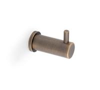 Alexander & Wilks Brunel Plain Coat Hook On 25mm Rose - Antique Brass