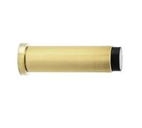 Alexander & Wilks Brunel REEDED Door Stop, Skirting Wall Mounted, 75mm Projection (Satin Brass PVD)