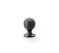Alexander & Wilks Caesar Cupboard Knob On Round Rose - 25mm - Dark Bronze Pvd