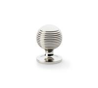 Alexander & Wilks Caesar Cupboard Knob On Round Rose - 32mm - Polished Nickel