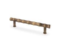 Alexander & Wilks Crispin Bamboo T-Bar Cupboard Pull Handle - 128mm Centres - Antique Brass