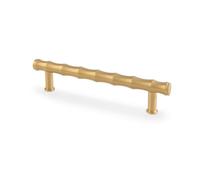 Alexander & Wilks Crispin Bamboo T-Bar Cupboard Pull Handle - 128mm Centres - Satin Brass Pvd