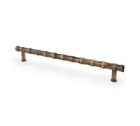 Alexander & Wilks Crispin Bamboo T-Bar Cupboard Pull Handle - 224mm Centres - Antique Brass
