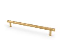 Alexander & Wilks Crispin Bamboo T-Bar Cupboard Pull Handle - 224mm Centres - Satin Brass Pvd
