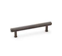 Alexander & Wilks Crispin Knurled T-Bar Cupboard Pull Handle - Centres 128mm - Dark Bronze Pvd