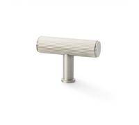 Alexander & Wilks Crispin Reeded T-Bar Cupboard Knob - 55mm - Satin Nickel