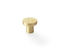 Alexander & Wilks Hanover Hammered Cupboard Knob - Satin Brass - 30mm