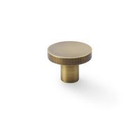 Alexander & Wilks Hanover Plain Cupboard Knob - Antique Brass - Knob 38mm