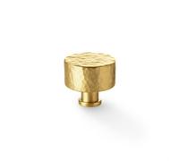 Alexander & Wilks Leila Hammered Cupboard Knob - Satin Brass - 35mm