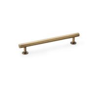 Alexander & Wilks Round T-Bar Cabinet Pull Handle - Antique Brass - Centres 160mm