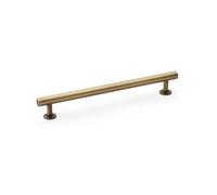 Alexander & Wilks Round T-Bar Cabinet Pull Handle - Antique Brass - Centres 192mm
