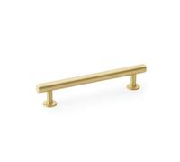 Alexander & Wilks Round T-Bar Cabinet Pull Handle - Satin Brass - Centres 128mm